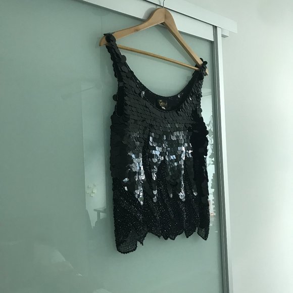 Vintage Sequin Scalloped Tank - Picture 1 of 8